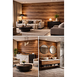 Avis PROTOCOLE HOME Panneaux muraux PVC effet bois WALLNUT 122x260 cm