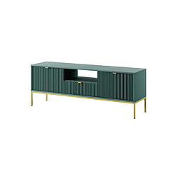 3XELIVING Meuble TV : Labrador, or, 154 x 56 x 39 cm, poignées dorées 
