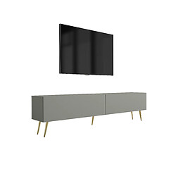 3XELIVING Meuble TV : Aloès, 170 x 52 x 32 cm, pieds dorées