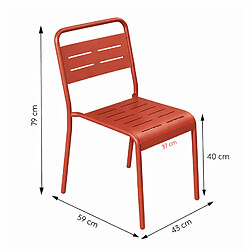 Acheter Concept Usine Ensemble table de jardin 160 cm et 6 chaises terracotta BERGAME