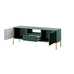 Avis 3XELIVING Meuble TV : Labrador, or, 154 x 56 x 39 cm, poignées dorées