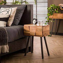 JLC KREATION Table de chevet en bois massif DINO