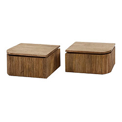 JLC KREATION Table de chevet en bois massif ONDA GEMELLA 1 tiroir (lot de 2)