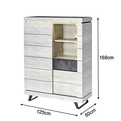 Acheter JLC KREATION Argentier-bar contemporain chêne blanchi + LED 125cm GILDA