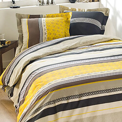 Home Collection Parure housse de couette 100 %coton 57fils queenie