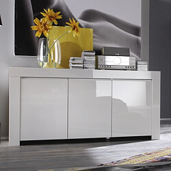 JLC KREATION Buffet design 3 portes laqué blanc 160cm APHODITE