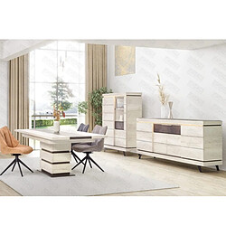 Avis JLC KREATION Argentier-bar contemporain chêne blanchi + LED 125cm GILDA