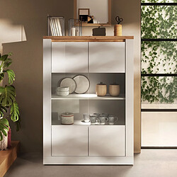 Acheter JLC KREATION Salle à manger complète moderne laqué blanc et bois ARIA