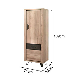 JLC KREATION Colonne 2 portes pleines bois et métal ERIA pas cher