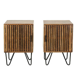 JLC KREATION Table de chevet en bois massif AGATA (lot de 2)