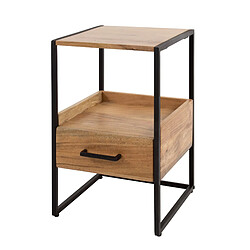 JLC KREATION Table de chevet en bois massif NINNA niche 1 tiroir