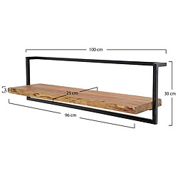 JLC KREATION Étagère murale en bois et métal 100cm ERNEST
