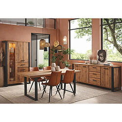 JLC KREATION Salle à manger complète avec LED + table pied U MONA