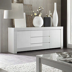 JLC KREATION Buffet design laqué blanc 2 portes-3 tiroirs 190cm APHODITE