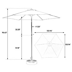 Welltin Parasol Déporté 3m Aluminium 3 Niveaux