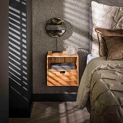 JLC KREATION Table de chevet en bois massif TALF murale 1T (lot de 2)