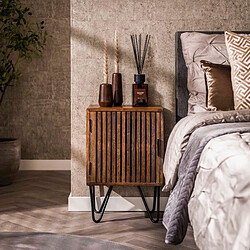 JLC KREATION Table de chevet en bois massif AGATA (lot de 2)