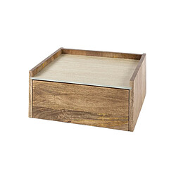 JLC KREATION Table de chevet murale en bois massif ROCCIA 1 tiroir