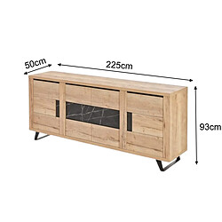 Acheter JLC KREATION Buffet contemporain effet bois et céramique 225cm HORACE