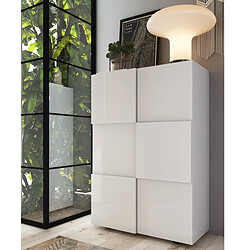 JLC KREATION Meuble à chaussures moderne laqué blanc MADO