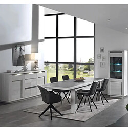 Avis JLC KREATION Buffet contemporain 4 portes-1 tiroir chêne blanchi MELINDA2