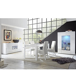 JLC KREATION Salle à manger complète design laqué blanc MADO 2