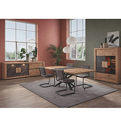Avis JLC KREATION Buffet moderne bois et marbre avec LED 210cm RACHA