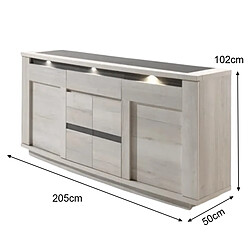 Acheter JLC KREATION Buffet contemporain 4 portes-1 tiroir chêne blanchi MELINDA2