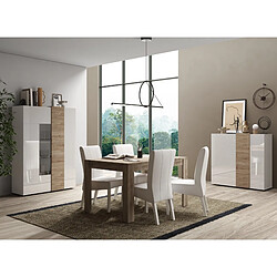 JLC KREATION Salle à manger complète moderne bois et blanc SIA