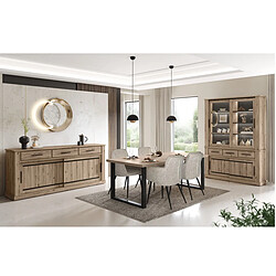 JLC KREATION Salle à manger complète industrielle KAMELIA (buffet + table)