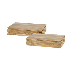 JLC KREATION Table de chevet en bois massif YELLES XL 1 tiroir (lot de 2)