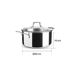 Faitout inox 20cm + couvercle verre - 60870 - Trichef - LACOR