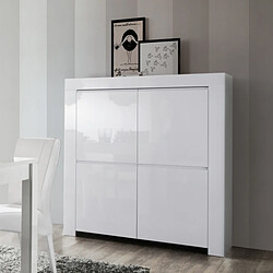 JLC KREATION Argentier-bar design laqué blanc 4 portes APHODITE