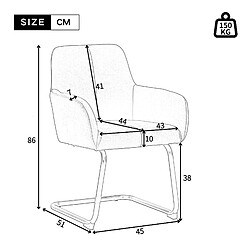 Avis modfu Lot de 6 chaises de salle à manger avec accoudoirs intégrés et pieds en acier gris