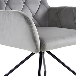 Acheter modfu Lot de 4 chaises de salle à manger rembourrées avec accoudoirs et pieds en métal gris clair