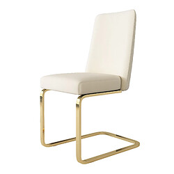 modfu Lot de 6 chaises de salle à manger en velours avec pieds en métal beige pas cher