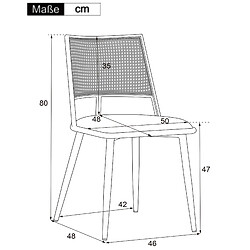 Avis modfu Lot de 6 chaises de salle à manger avec assise en pu et dossier en rotin beige