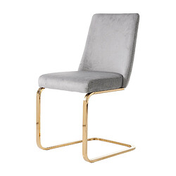 modfu Lot de 4 chaises de salle à manger en velours avec dossier losange et pieds en métal gris pas cher