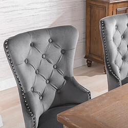 Acheter modfu Lot de 2 chaises de salle à manger en velours avec pieds en bois gris