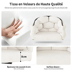 modfu Lot de 2 chaises de salle à manger pivotantes 360° en velours beige