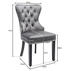 Avis modfu Lot de 2 chaises de salle à manger en velours avec pieds en bois gris