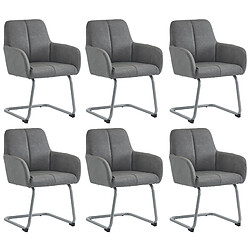 Acheter modfu Lot de 6 chaises de salle à manger avec accoudoirs intégrés et pieds en acier gris