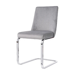 modfu Lot de 6 chaises de salle à manger en velours avec pieds en métal argenté gris pas cher