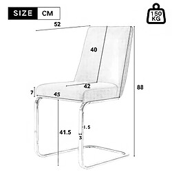 Avis modfu Lot de 6 chaises de salle à manger en velours avec pieds en métal argenté gris