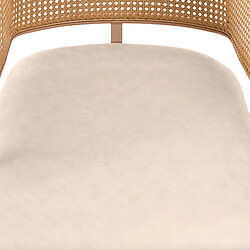 Acheter modfu Lot de 6 chaises de salle à manger avec dossier en rotin et assise en pu beige et marron