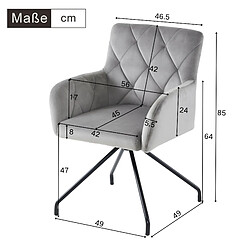 Avis modfu Lot de 4 chaises de salle à manger rembourrées avec accoudoirs et pieds en métal gris clair