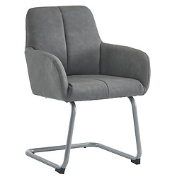 modfu Lot de 6 chaises de salle à manger avec accoudoirs intégrés et pieds en acier gris pas cher
