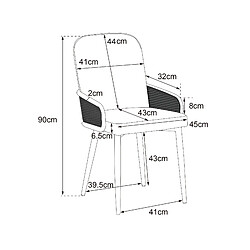 Avis modfu Lot de 6 chaises de salle à manger en velours au design rotin avec pieds en métal gris