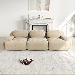 Merax Canapé Modulable 3 Places-canapé Compressé-canapé Relax-salon-beige