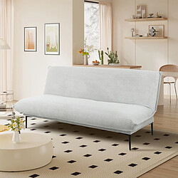 JLC KREATION Canapé lit moderne en tissu gris SAMY
